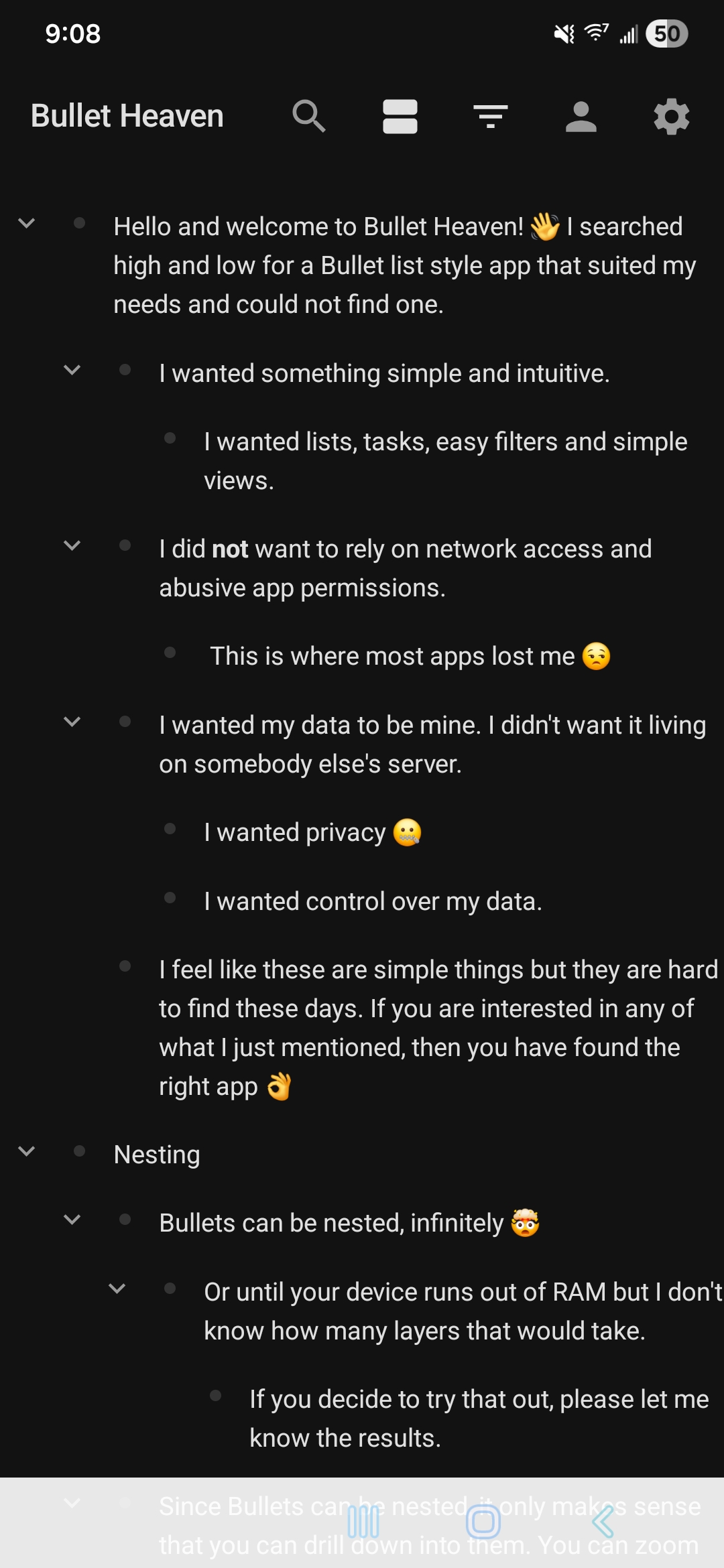 Card view screenshot