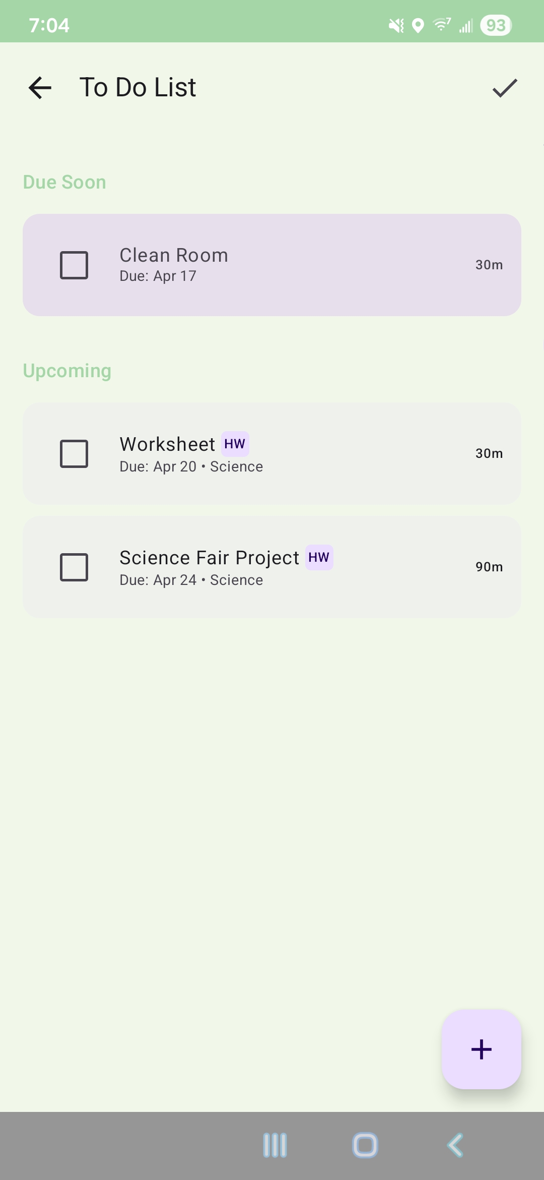 It's My Day to-do list screen